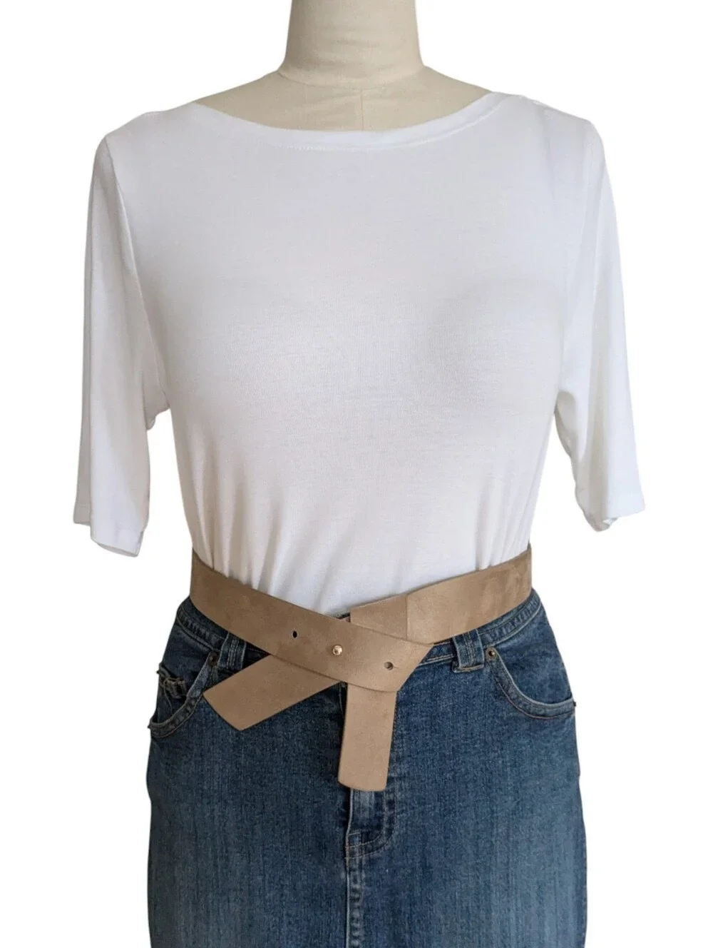 H&M Faux Suede Stretch Belt Size Medium
